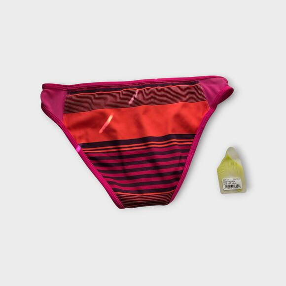 NEW Oiselle Womens Sandy Bikini Bottom Stripe Med Pink Orange Beach Swim Retro - Picture 5 of 5